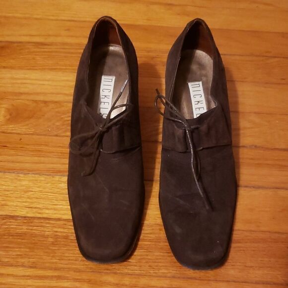NICKELS size 8. Brown faux suede shoes - Picture 1 of 5